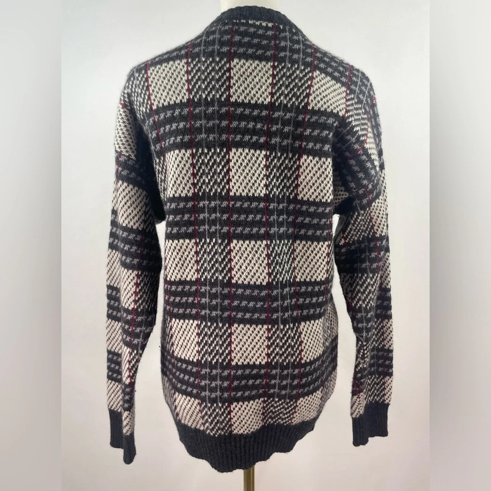 ✨ Rare Vintage 80s/90s BALENCIAGA Paris Wool Plaid Crewneck Sweater Size FR 6✨